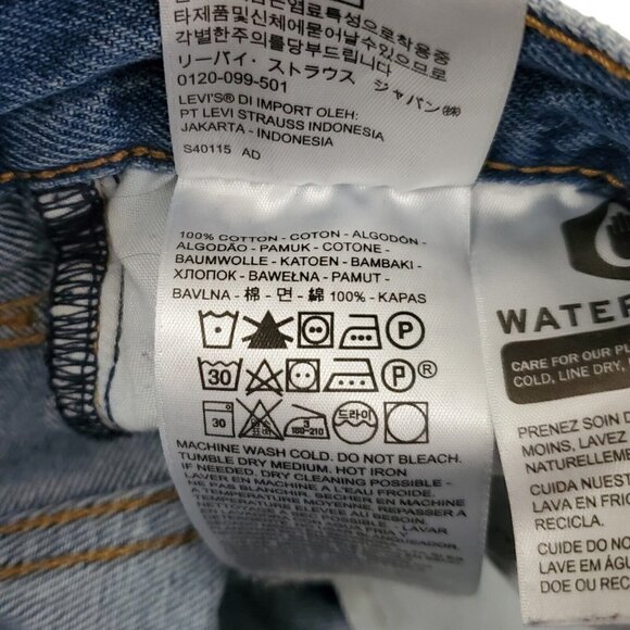 Levis Jeans Womens 24 Blue Wedgie High Rise Tapered Leg Button Fly Raw Hem Boho - Picture 6 of 9